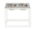 Harley & Cho Dinner Gray Stone & White миски на підставці для собак та котів, білий - 1,8 л