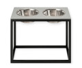 Harley & Cho Dinner Gray Stone & Black миски на підставці для собак, чорний - 1,8 л