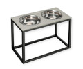 Harley & Cho Dinner Gray Stone & Black миски на підставці для собак, чорний - 1,8 л
