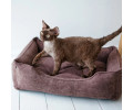 Harley & Cho Dreamer Velvet Brown вельветовий лежак для собак та котів, коричневий - S