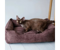 Harley & Cho Dreamer Velvet Brown вельветовий лежак для собак та котів, коричневий - S