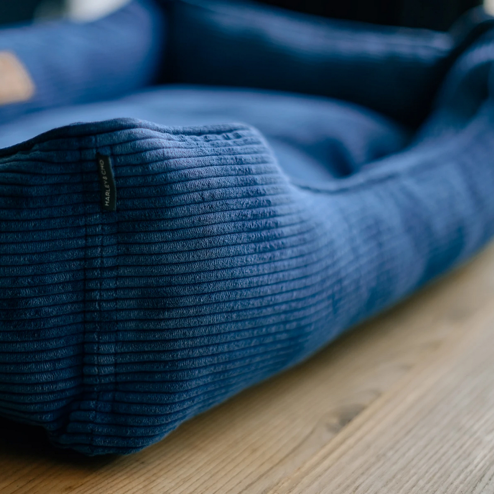Harley & Cho Dreamer Velvet Denim вельветовий лежак для собак, синій - XXL