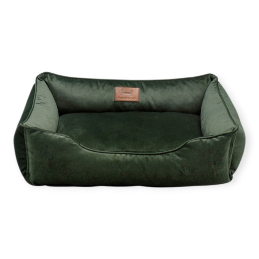 Harley & Cho Dreamer Velour Green велюровий лежак для собак та котів, зелений - S