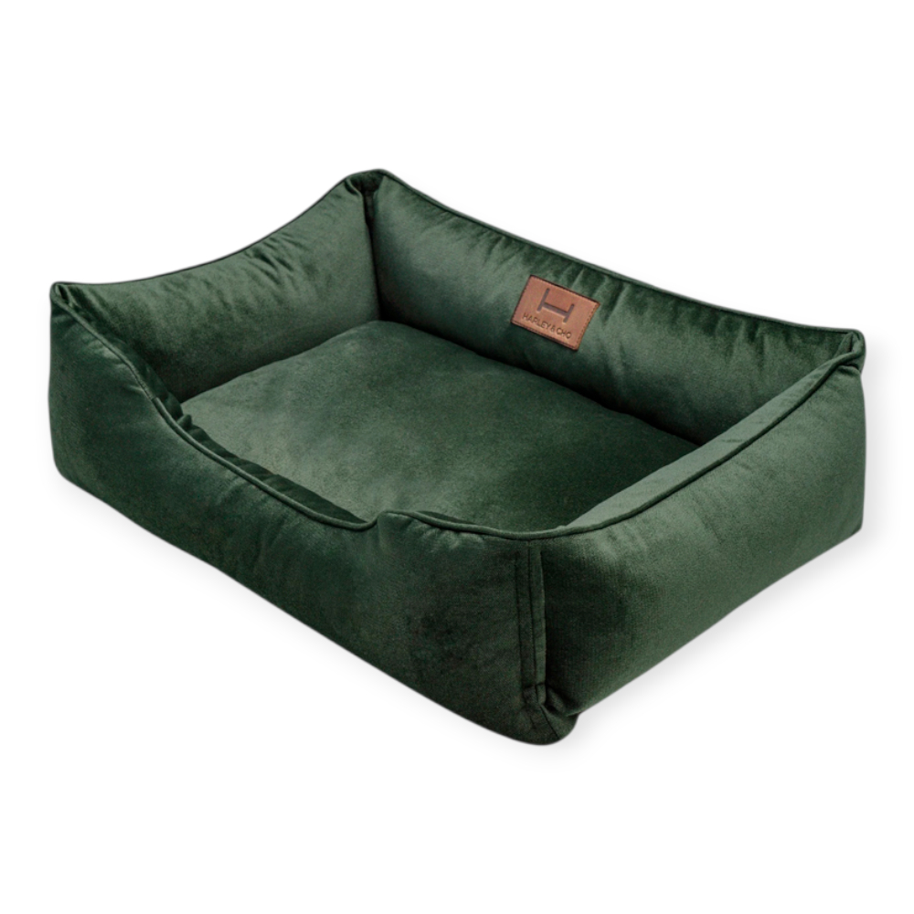 Harley & Cho Dreamer Velour Green велюровий лежак для собак, зелений - L