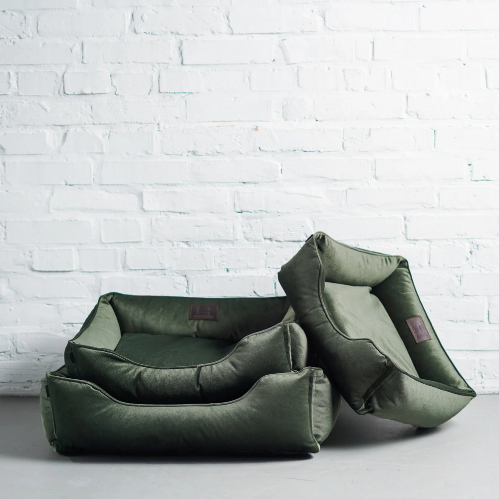 Harley & Cho Dreamer Velour Green велюровий лежак для собак, зелений - L