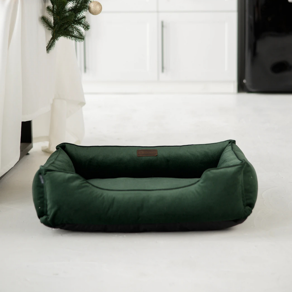 Harley & Cho Dreamer Velour Green велюровий лежак для собак та котів, зелений - М