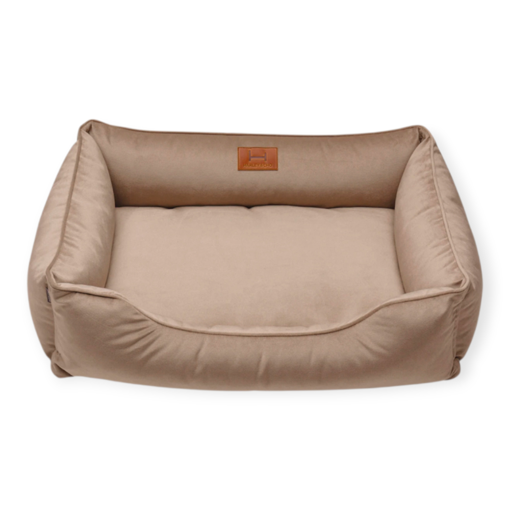 Harley & Cho Dreamer Velour Beige велюровий лежак для собак, бежевий - L