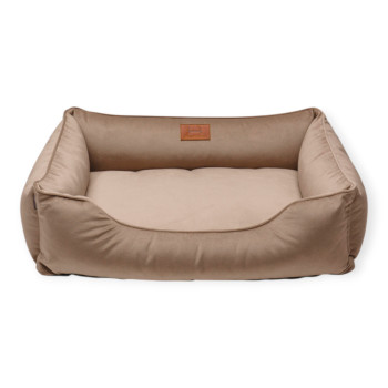 Harley & Cho Dreamer Velour Beige велюровий лежак для собак та котів, бежевий - М