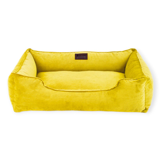 Harley & Cho Dreamer Velvet Yellow вельветовий лежак для собак та котів, жовтий - S