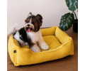 Harley & Cho Dreamer Velvet Yellow вельветовий лежак для собак та котів, жовтий - S