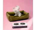Harley & Cho Dreamer Velour Olive велюровий лежак для собак та котів, оливковий - S