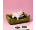 Harley & Cho Dreamer Velour Olive велюровий лежак для собак та котів, оливковий - S