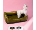 Harley & Cho Dreamer Velour Olive велюровий лежак для собак та котів, оливковий - S