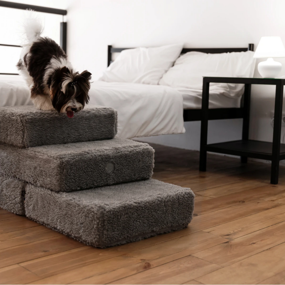 Harley & Cho Tetris Double Gray Fur хутряні сходинки для собак, сірий - 36 х 22 см