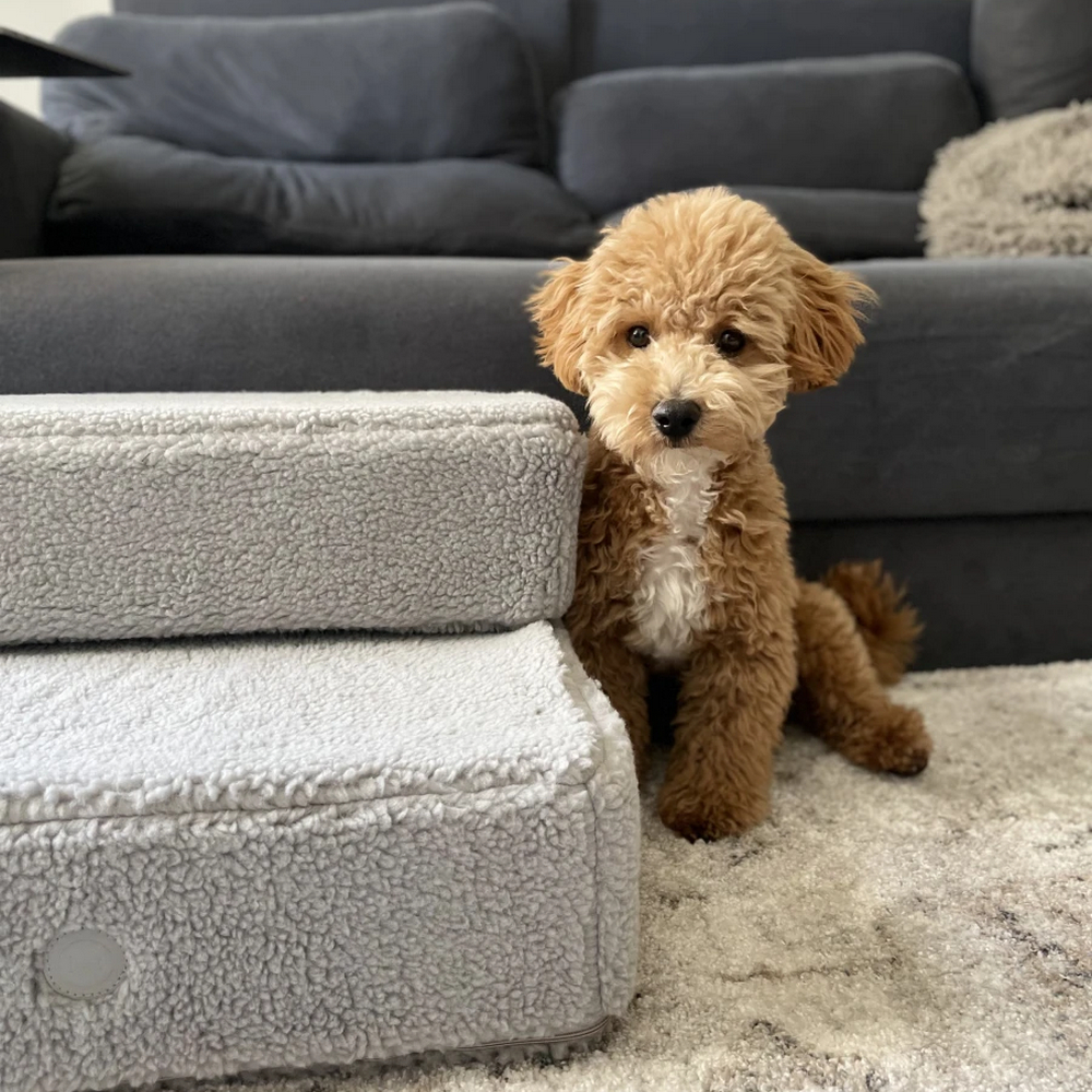 Harley & Cho Tetris Single Gray Fur хутряні сходинки для собак, сірий - 24 х 44 см