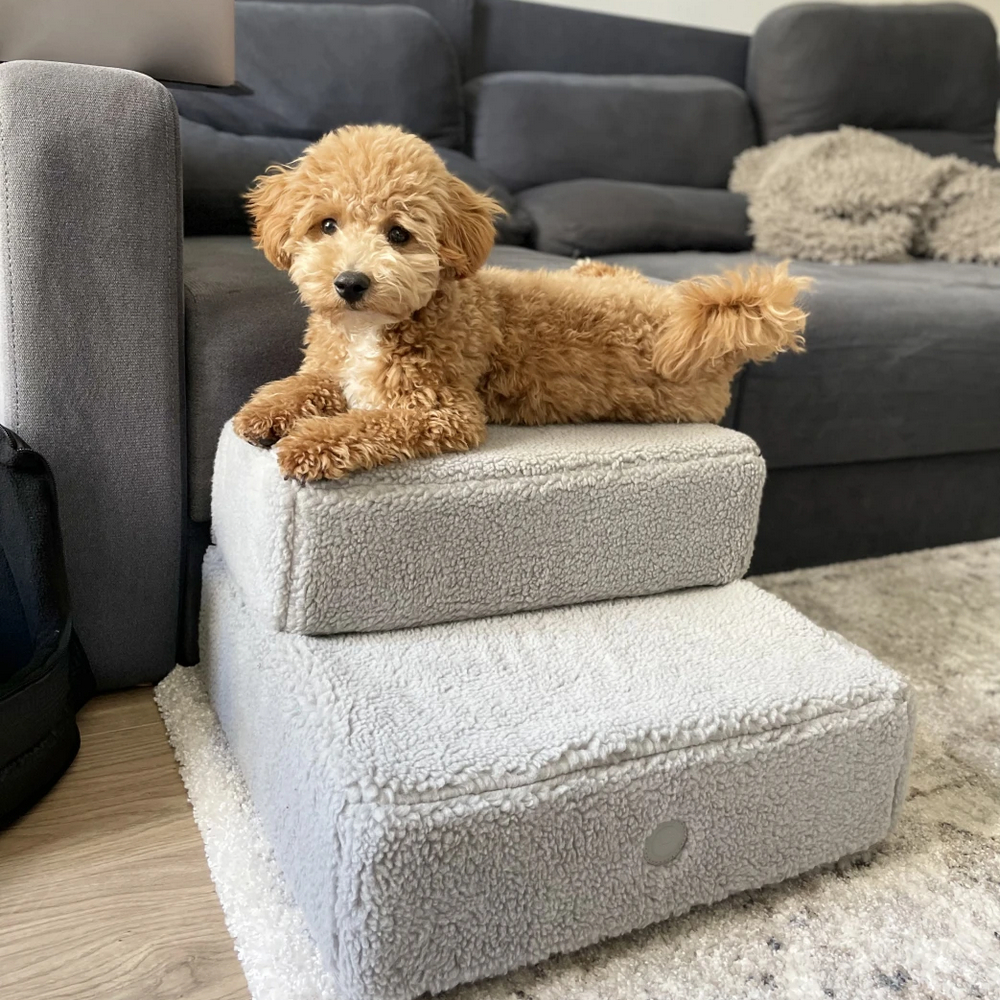 Harley & Cho Tetris Single Gray Fur хутряні сходинки для собак, сірий - 24 х 44 см