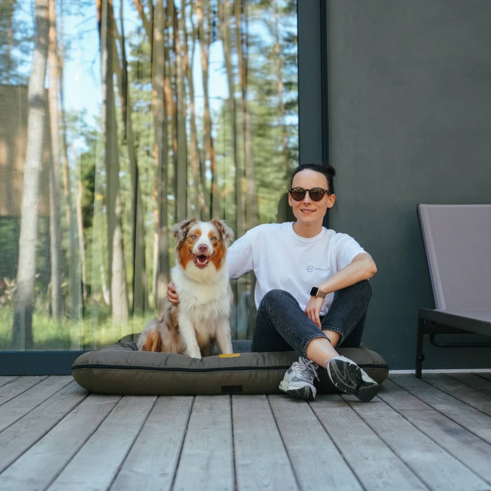 Harley & Cho Lounger Waterproof Khaki двосторонній лежак для собак, хакі - L