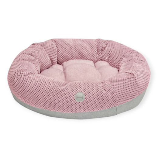 Harley & Cho Bagel Pink овальний лежак для собак та котів, рожевий - S