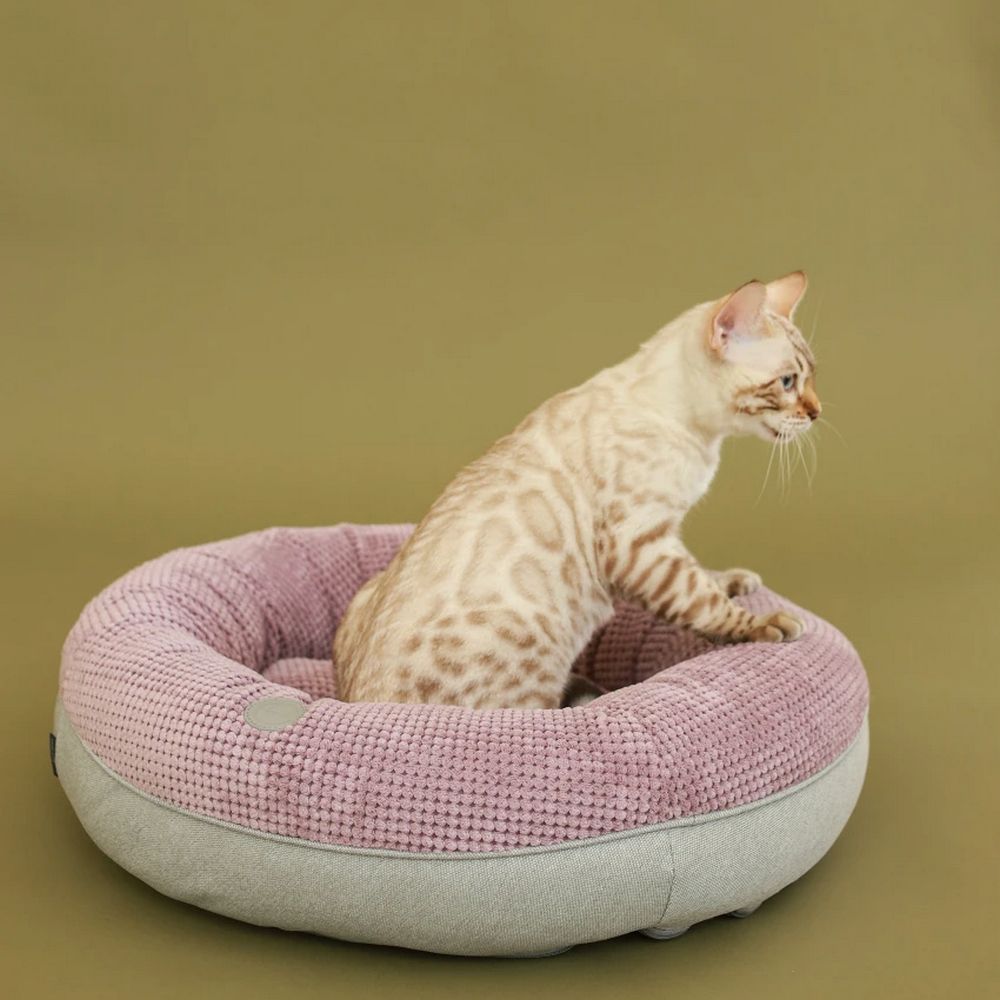 Harley & Cho Bagel Pink овальний лежак для собак та котів, рожевий - S
