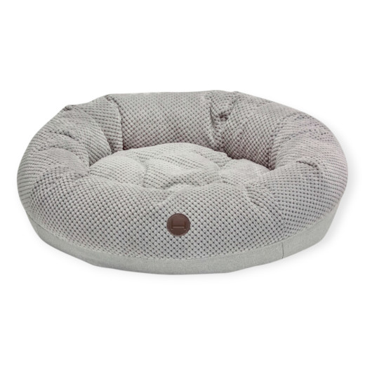 Harley & Cho Bagel Silver овальний лежак для собак та котів, срібний - S