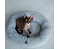 Harley & Cho Bagel Silver овальний лежак для собак та котів, срібний - S