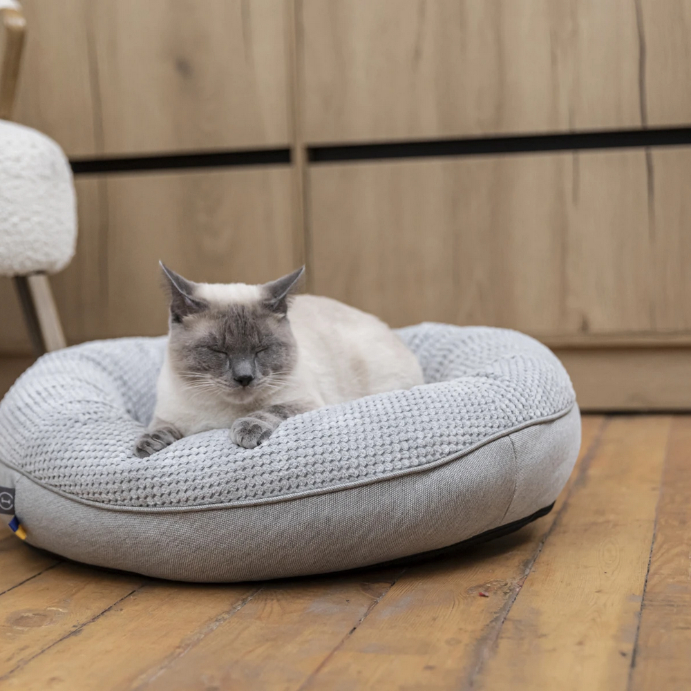 Harley & Cho Bagel Silver овальний лежак для собак та котів, срібний - S