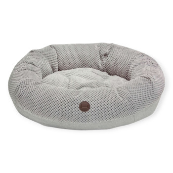Harley & Cho Bagel Silver овальний лежак для собак та котів, срібний - М
