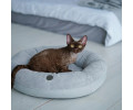 Harley & Cho Bagel Silver овальний лежак для собак та котів, срібний - М