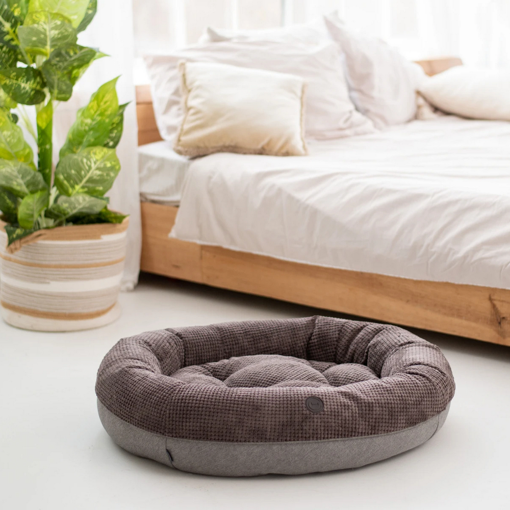 Harley & Cho Bagel Brown овальний лежак для собак та котів, коричневий - S