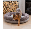 Harley & Cho Bagel Brown овальний лежак для собак та котів, коричневий - М