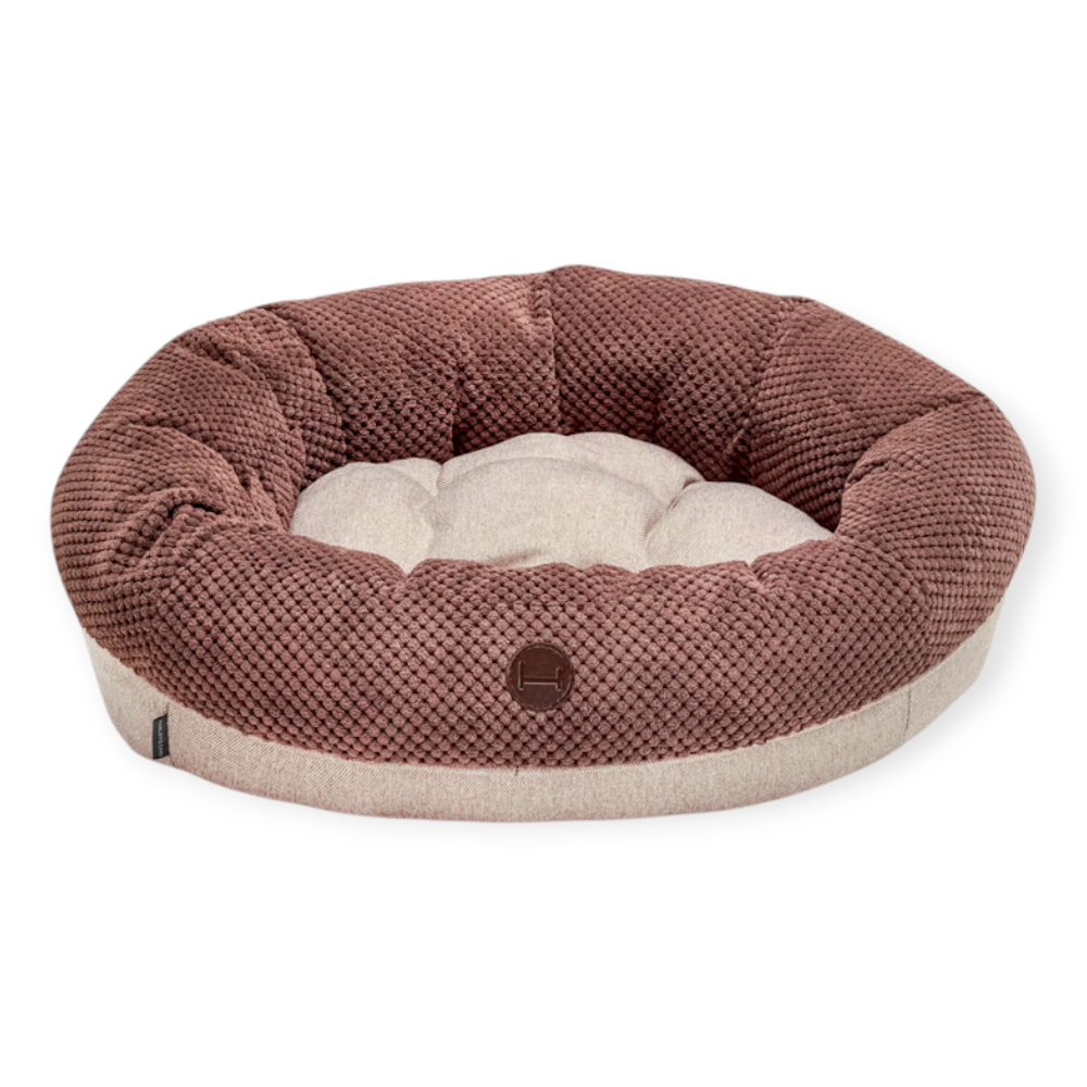 Harley & Cho Bagel Brown овальний лежак для собак та котів, коричневий - М