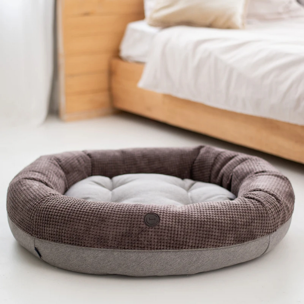 Harley & Cho Bagel Brown овальний лежак для собак та котів, коричневий - М