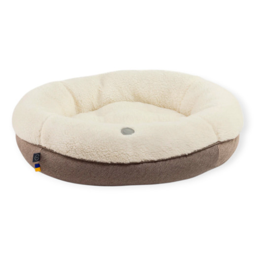 Harley & Cho Bagel Fur Milky овальний лежак для собак та котів - S