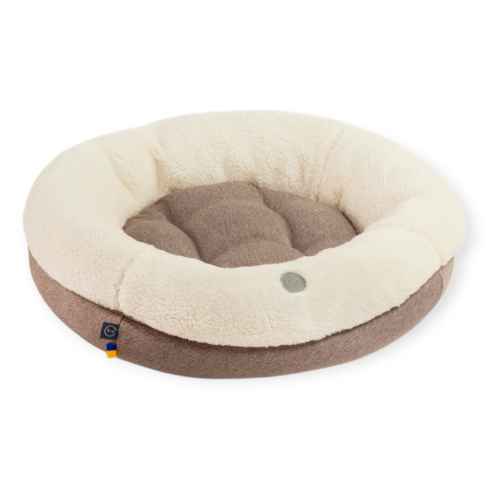 Harley & Cho Bagel Fur Milky овальний лежак для собак та котів - S