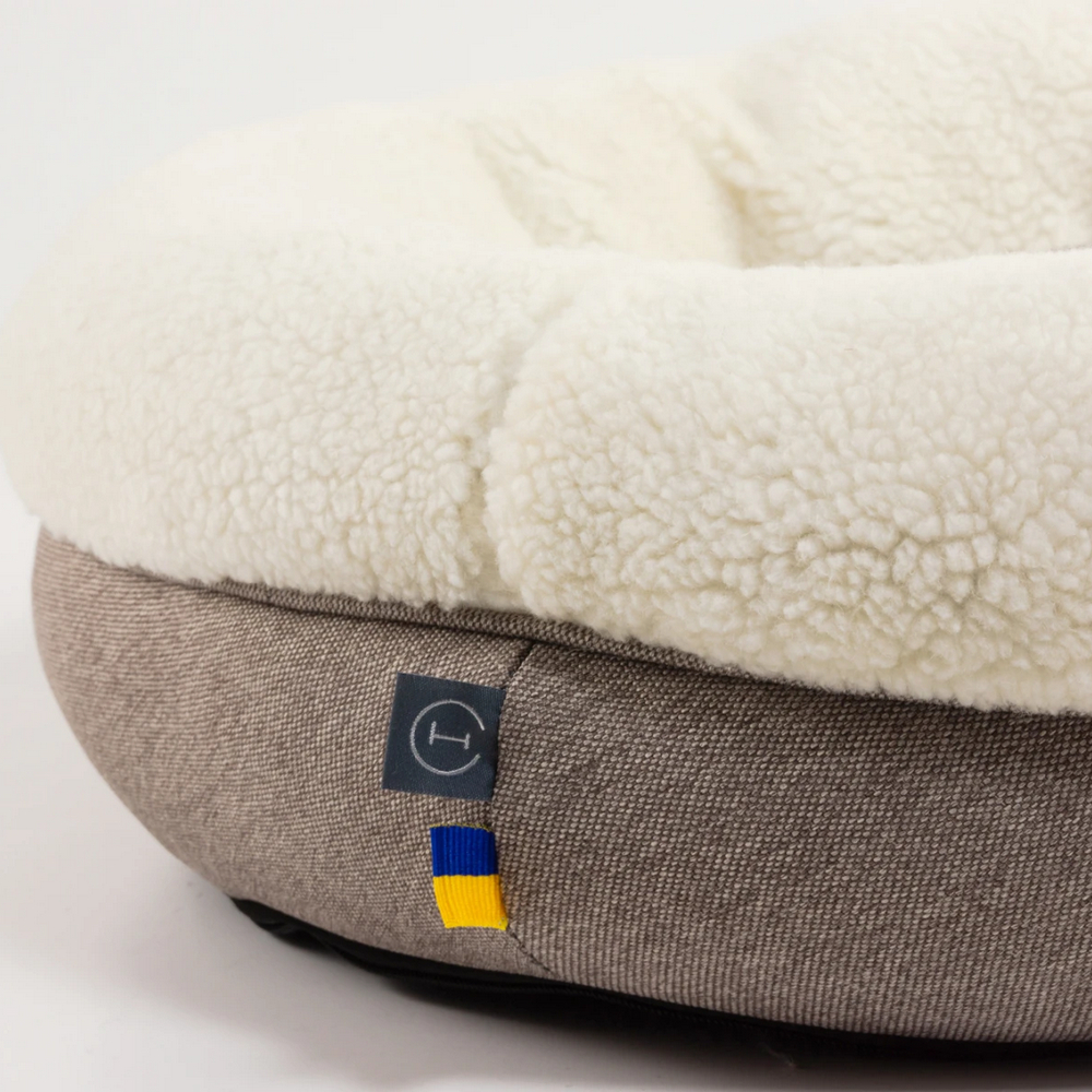Harley & Cho Bagel Fur Milky овальний лежак для собак та котів - S