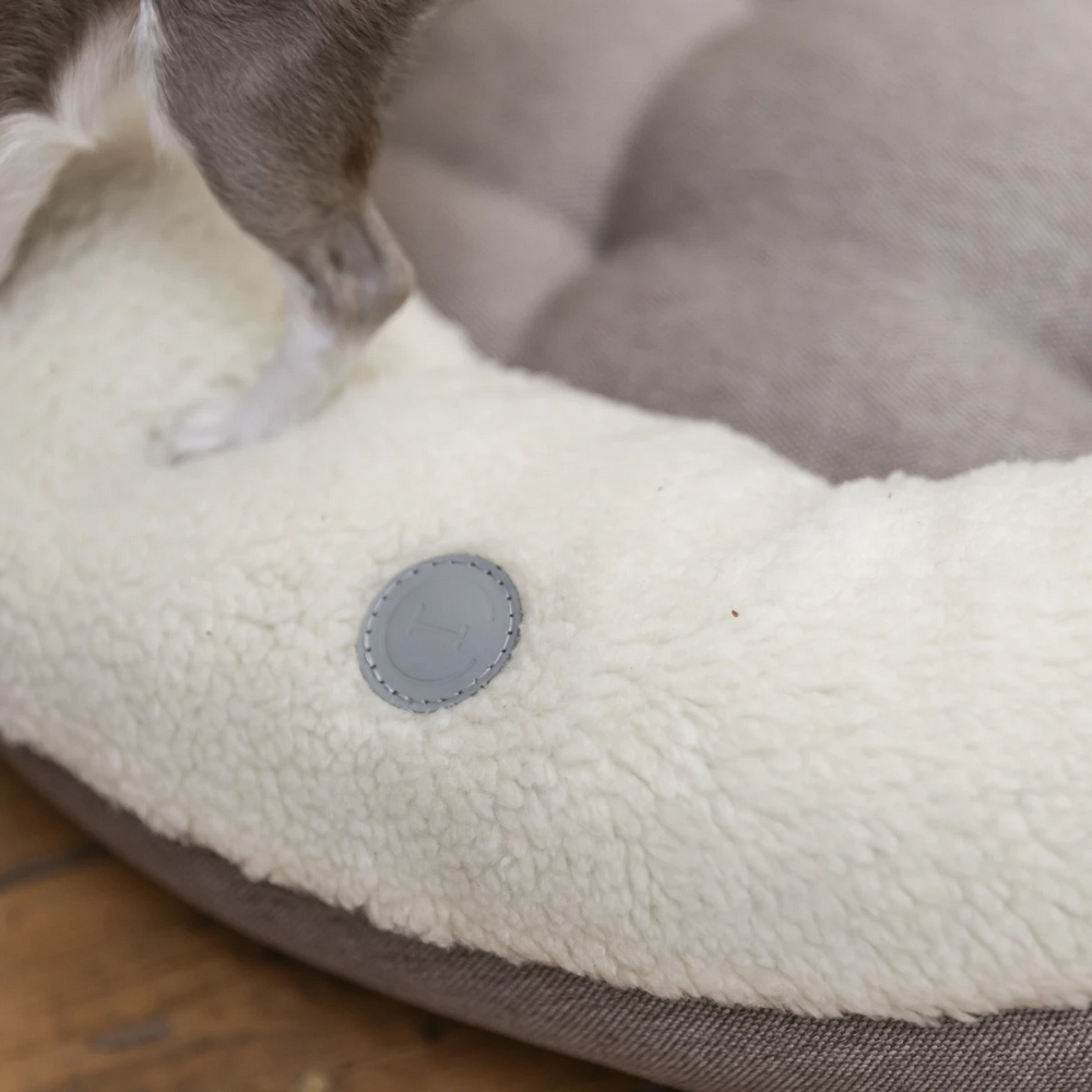 Harley & Cho Bagel Fur Milky овальний лежак для собак та котів - S