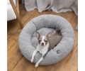 Harley & Cho Bagel Gray Fur овальний лежак для собак та котів, сірий - S