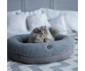 Harley & Cho Bagel Gray Fur овальний лежак для собак та котів, сірий - S
