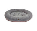 Harley & Cho Bagel Gray Fur овальний лежак для собак та котів, сірий - М