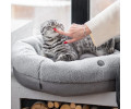 Harley & Cho Bagel Gray Fur овальний лежак для собак та котів, сірий - М