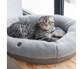 Harley & Cho Bagel Gray Fur овальний лежак для собак та котів, сірий - М