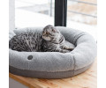 Harley & Cho Bagel Gray Fur овальний лежак для собак та котів, сірий - М