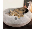 Harley & Cho Bagel Gray Fur овальний лежак для собак та котів, сірий - М