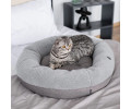 Harley & Cho Bagel Gray Fur овальний лежак для собак та котів, сірий - М