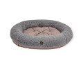 Harley & Cho Bagel Gray Fur овальний лежак для собак та котів, сірий - М
