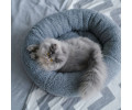 Harley & Cho Bagel Gray Fur овальний лежак для собак та котів, сірий - М