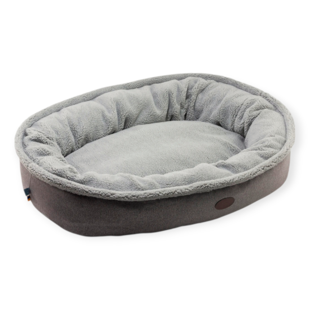 Harley & Cho Donut Fur Gray овальный лежак для собак, сірий - M