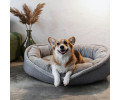 Harley & Cho Donut Fur Gray овальный лежак для собак, сірий - M