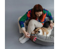 Harley & Cho Donut Fur Gray овальный лежак для собак, сірий - L