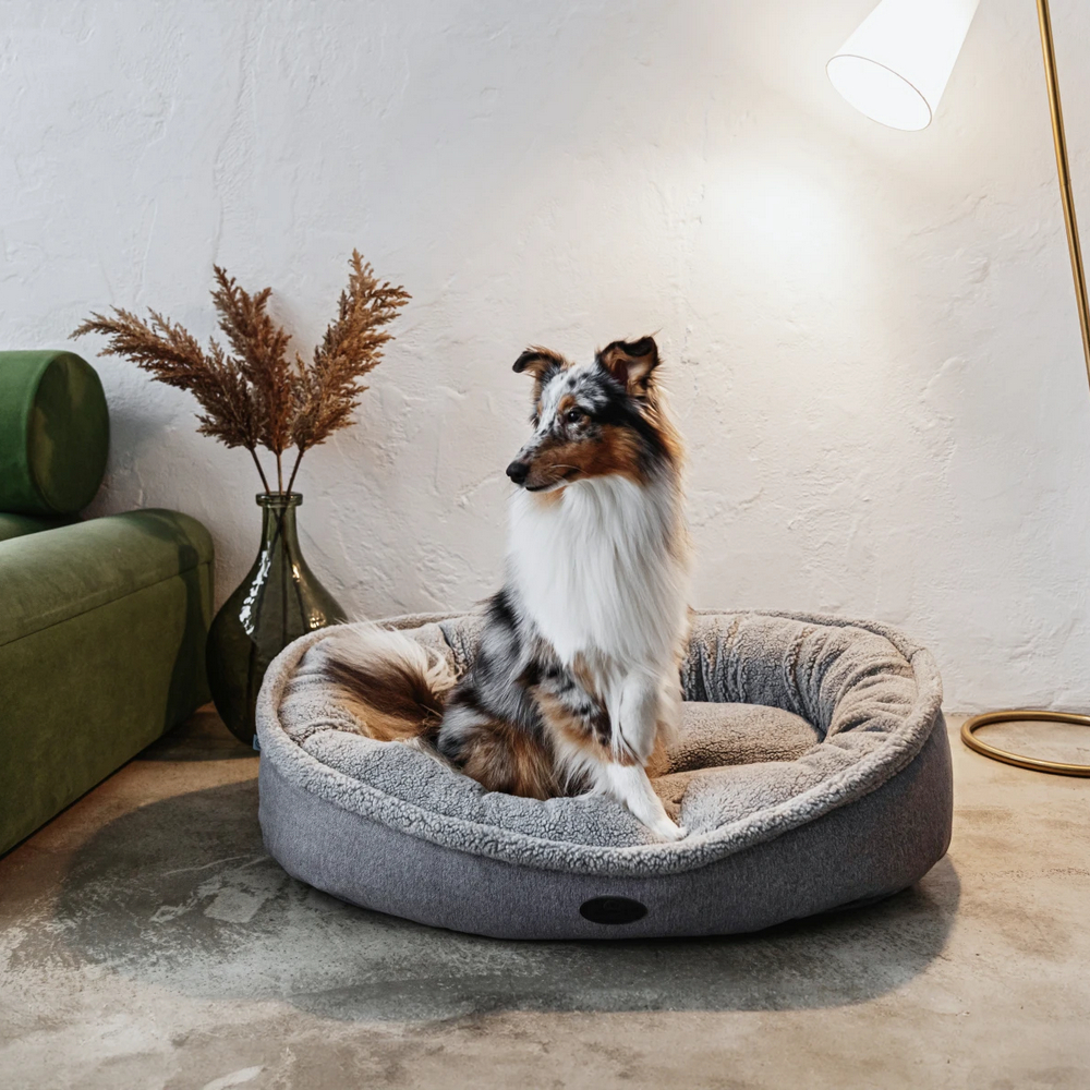 Harley & Cho Donut Fur Gray овальный лежак для собак, сірий - XL